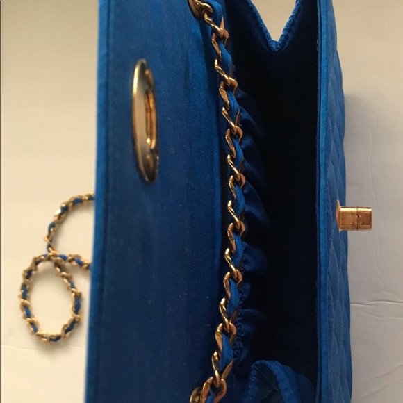 New Khanitha Blue Quilted Thai Silk Pocketbook Purse made in Thailand - Picture 7 of 16